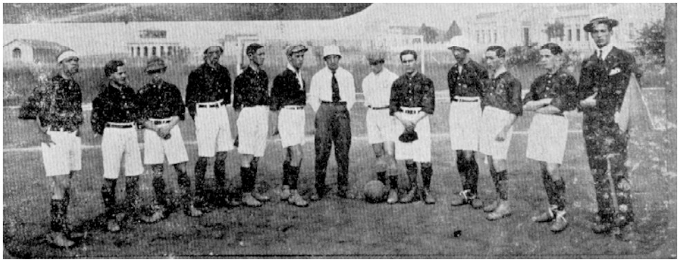 Team do Grandery, em 07.09.1915, em jogo contra o Athletico Mineiro