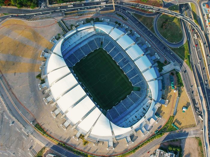 foto a�rea do est�dio de futebol - Arena das Dunas