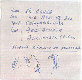 O papel de guardanapo da fundação do Paraná Clube