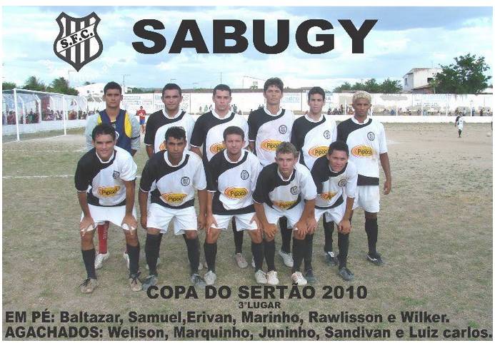 Equipe do Sabugy Fc terceira colocada na Copa do sertão em 2010