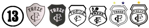 Todos os ecudos do Treze FC na ordem