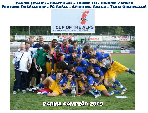 Equipe do Parma Campeão Copa dos Alpes Sub 19 do ano 2009
