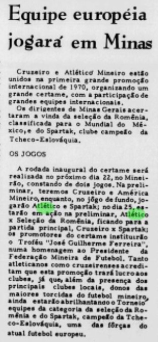 Torneio Internacional José Guilherme - 1970
