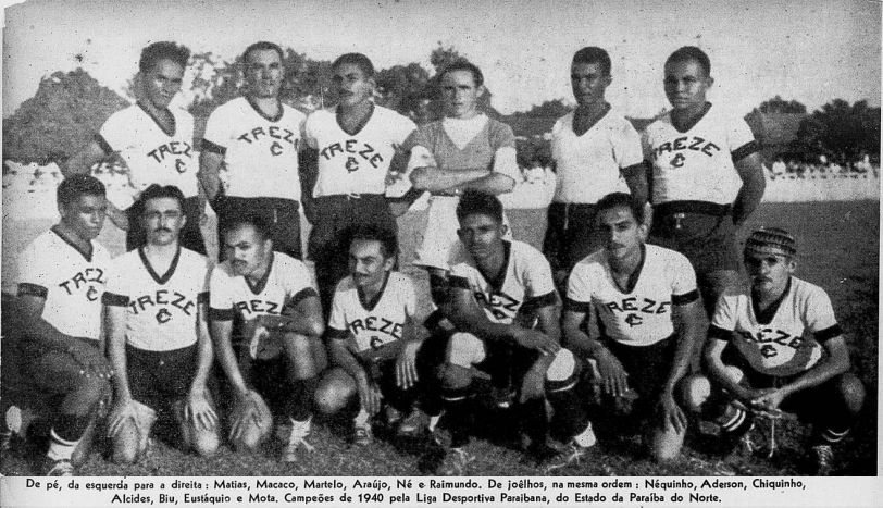 Treze FC campeão paraibano de futebol de 1940