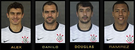 Os meias do Timão na Libertadores de 2012